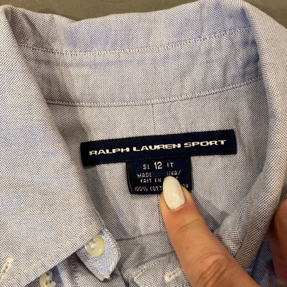 Ralph Lauren Sport shirt. Light Blue, size 12 slim fit - Picture 2 of 6
